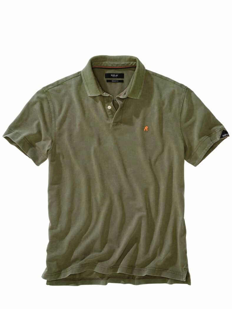 Marble-Dyed-Polo olive
