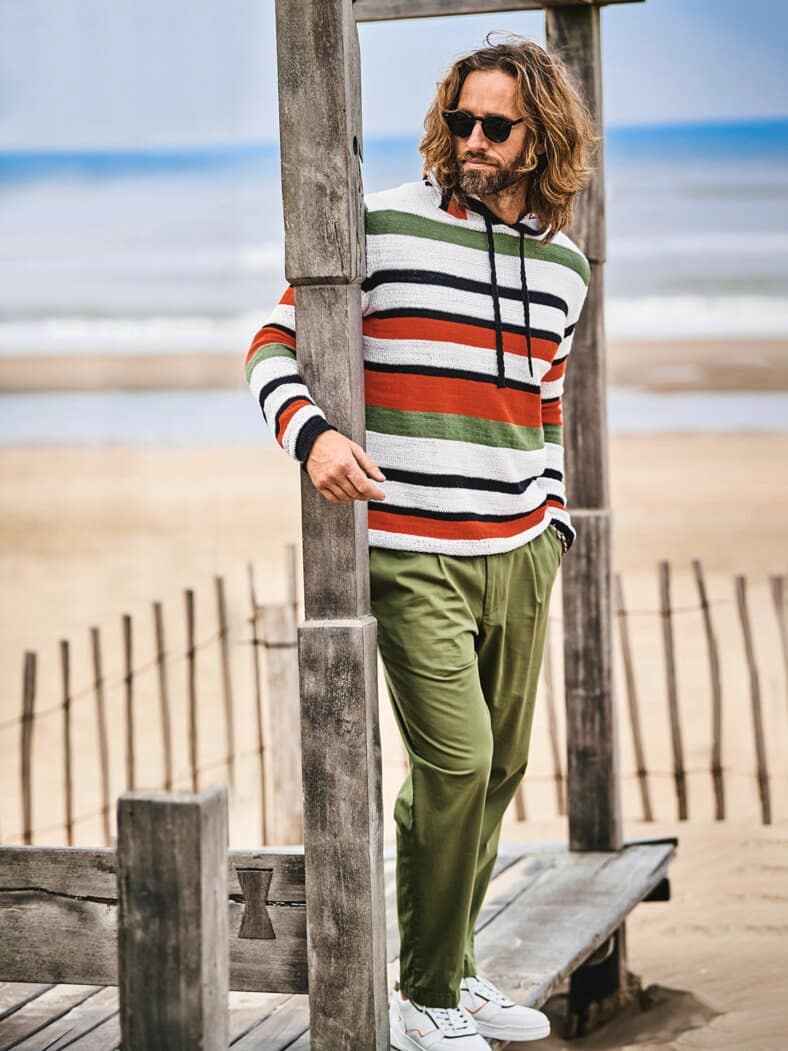 Benirras-Hoodie Streifen mandarine