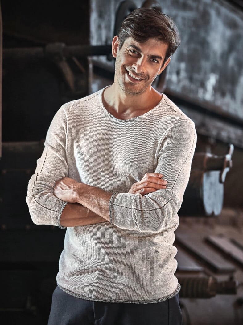 Edelmetallpullover Sober silberschwarz