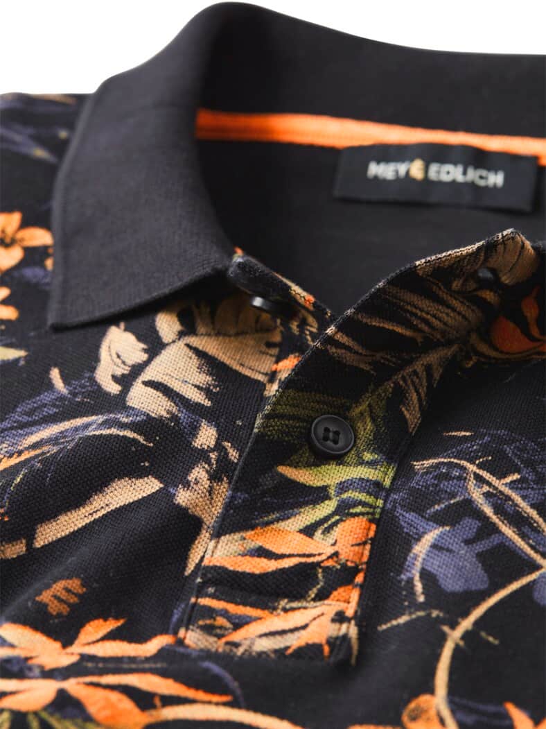 Hawaii-bei-Nacht-Polo schwarz/fluo-flora
