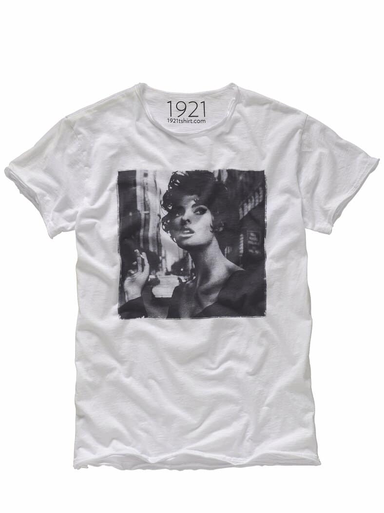 T-Shirt Linda Evangelista kreideweiß