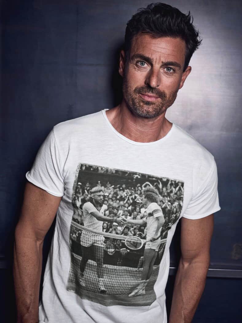 T-Shirt Borg & McEnroe tennisweiß