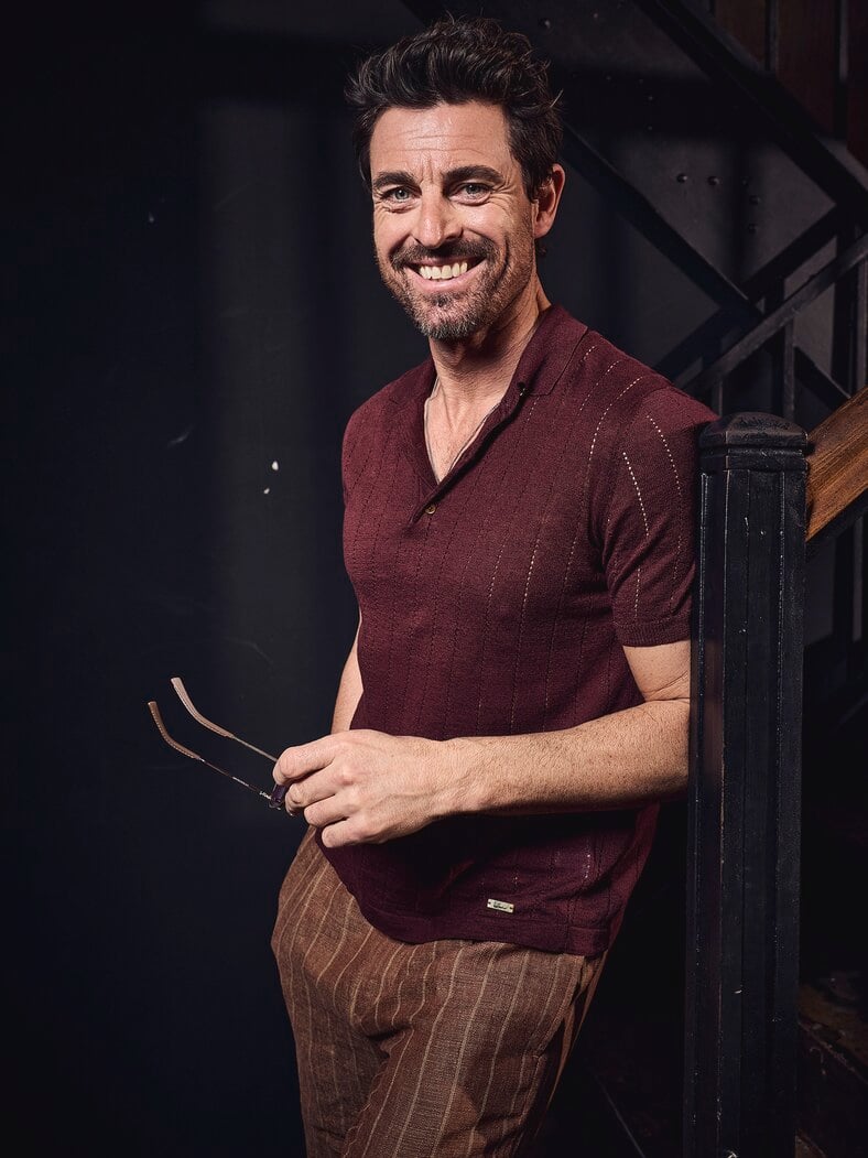 Strickpolo Luvic burgunder