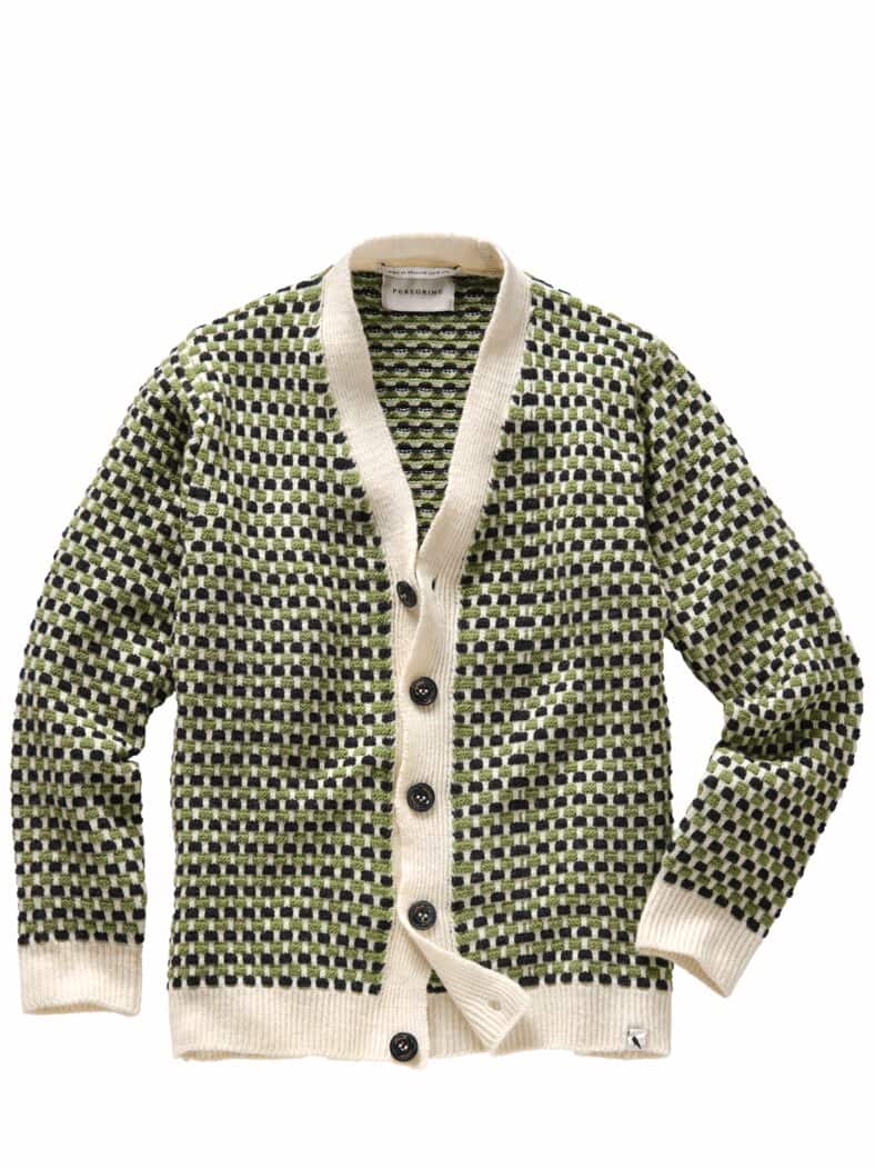 Network-Cardigan vanille/pistazie/navy