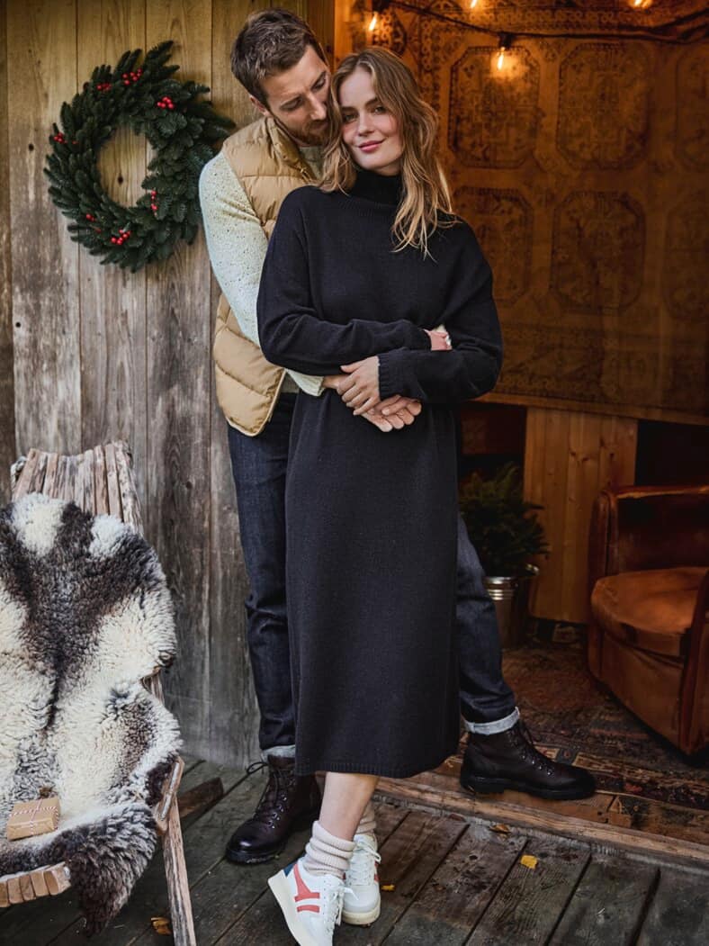 Herzliches Merinokleid navy