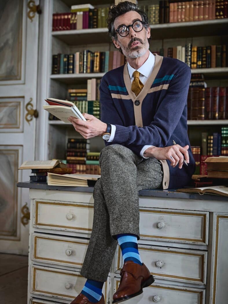 Campus-Cardigan oxfordblau