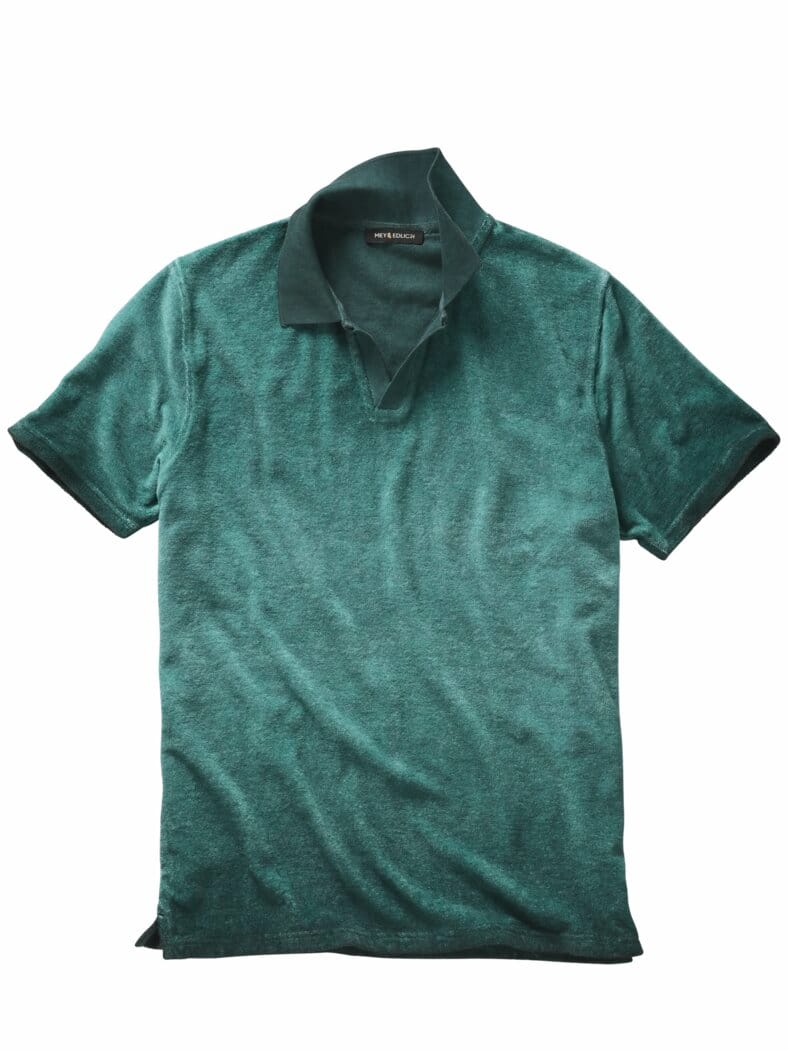 Frottee-Vintage-Polo grünglas