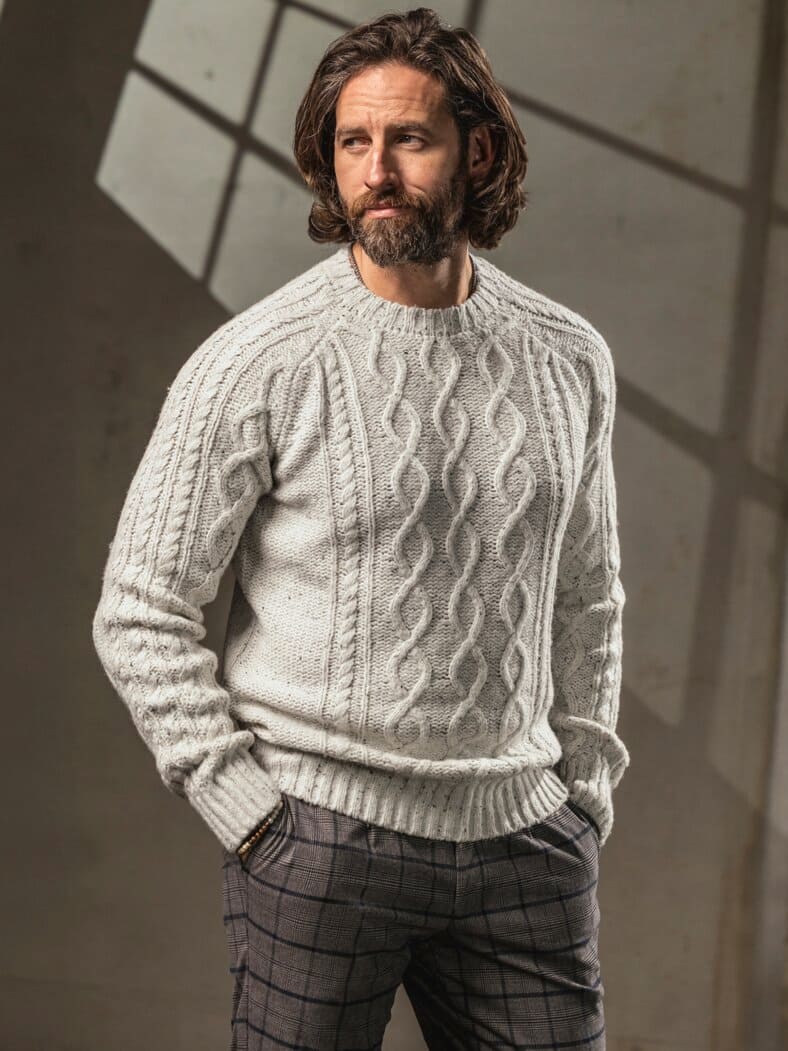 Säulen-Pullover grigio