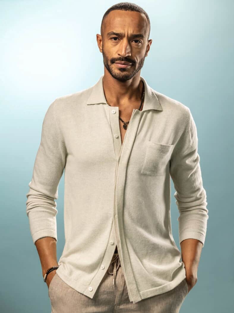 Gradlinige Kaschmirjacke platinum