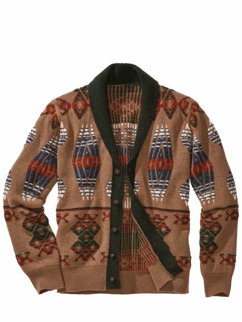 Strickjacke Clady toffee/smaragd