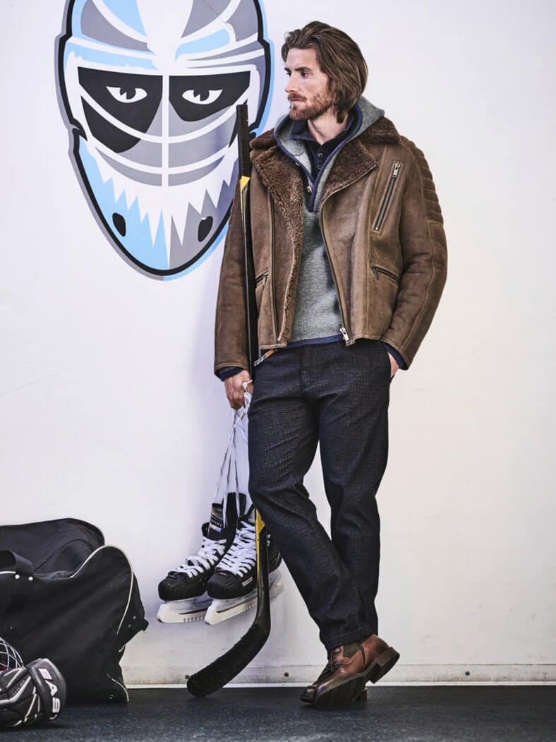 Alpen-Hoodie Xaver grau/blau