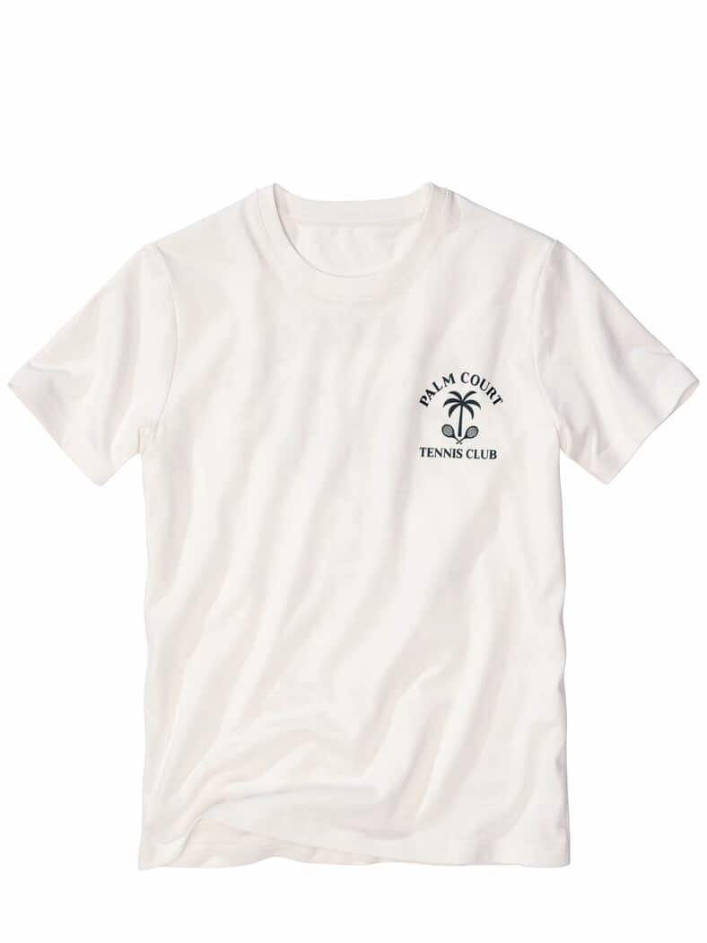 T-Shirt Palm Court Tennis Club linienweiß