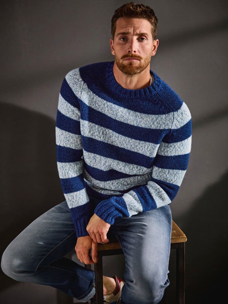 Sechs-Ringe-Pullover marine/granit