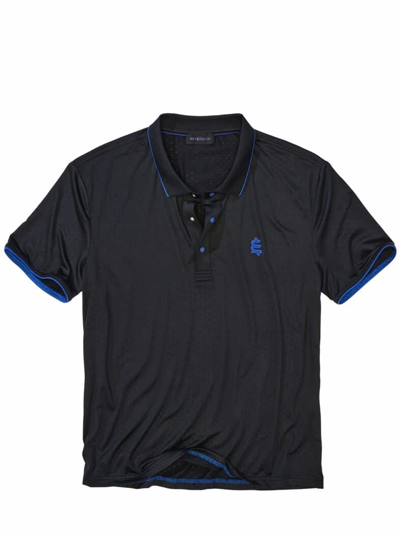 Dranbleiber-Poloshirt rabenschwarz