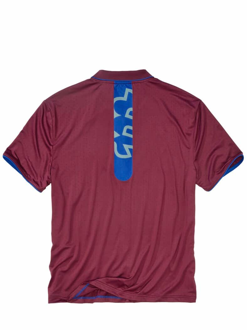 Dranbleiber-Poloshirt oxidrot