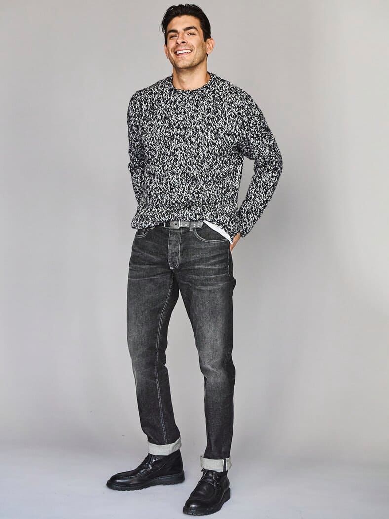 Wollbollwerk-Pullover zebra