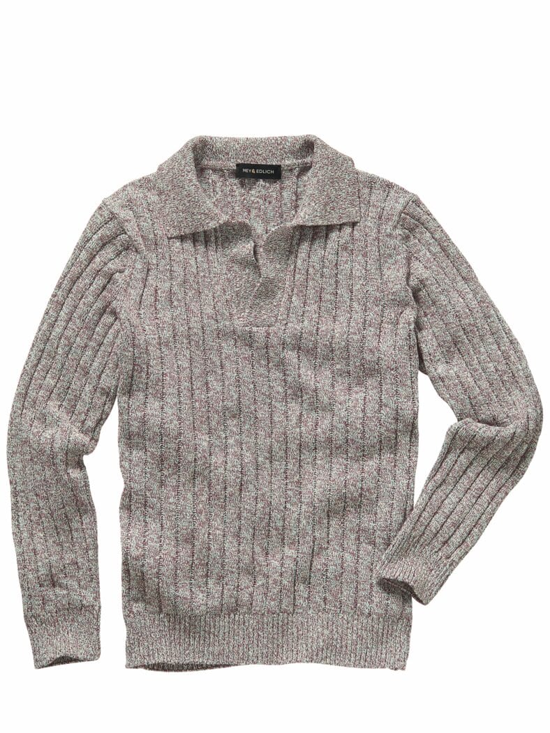 Tricolor-Polo mint/bordeaux/weiß-melange