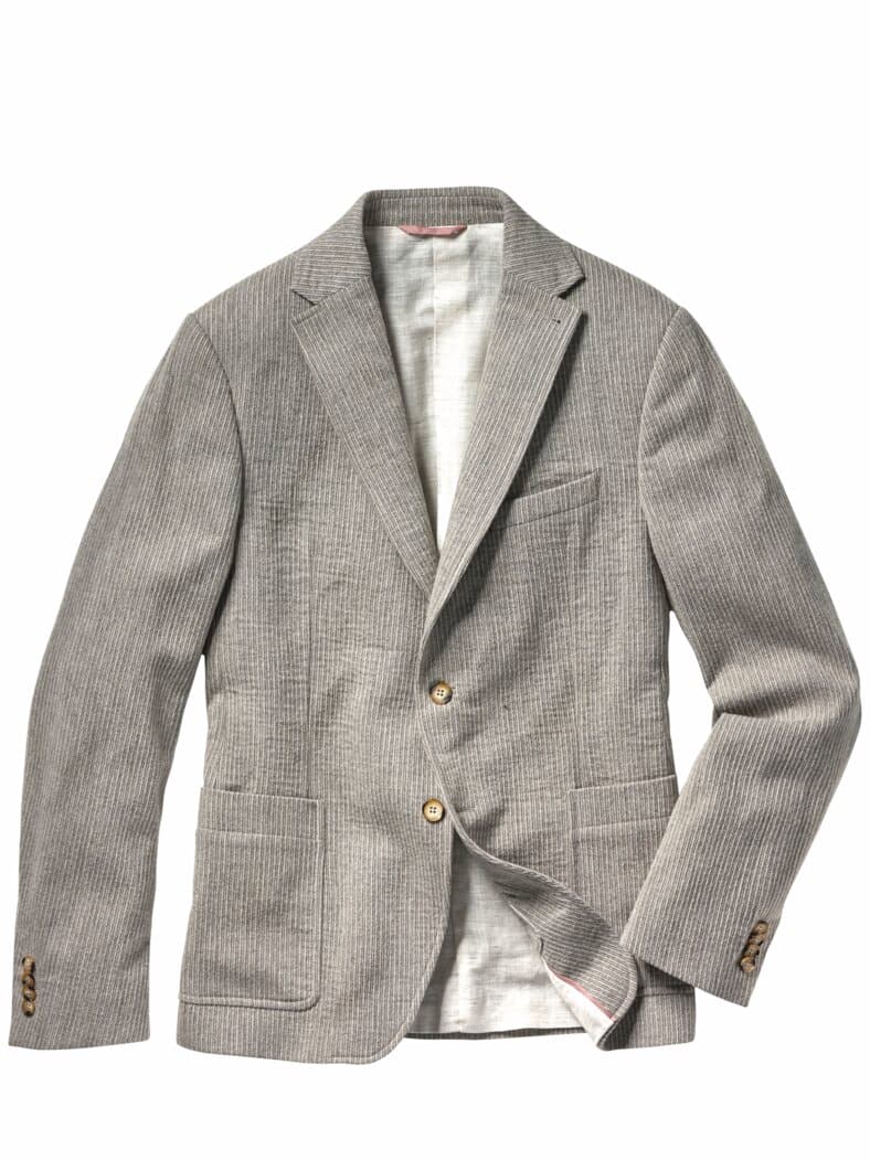 Leichtes Cord-Anzugsakko kiesgrau