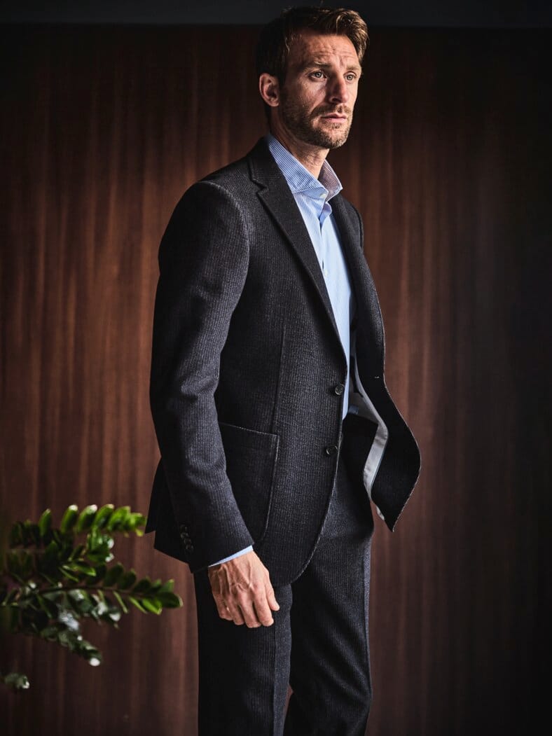 Leichte Cord-Anzughose darkdenim