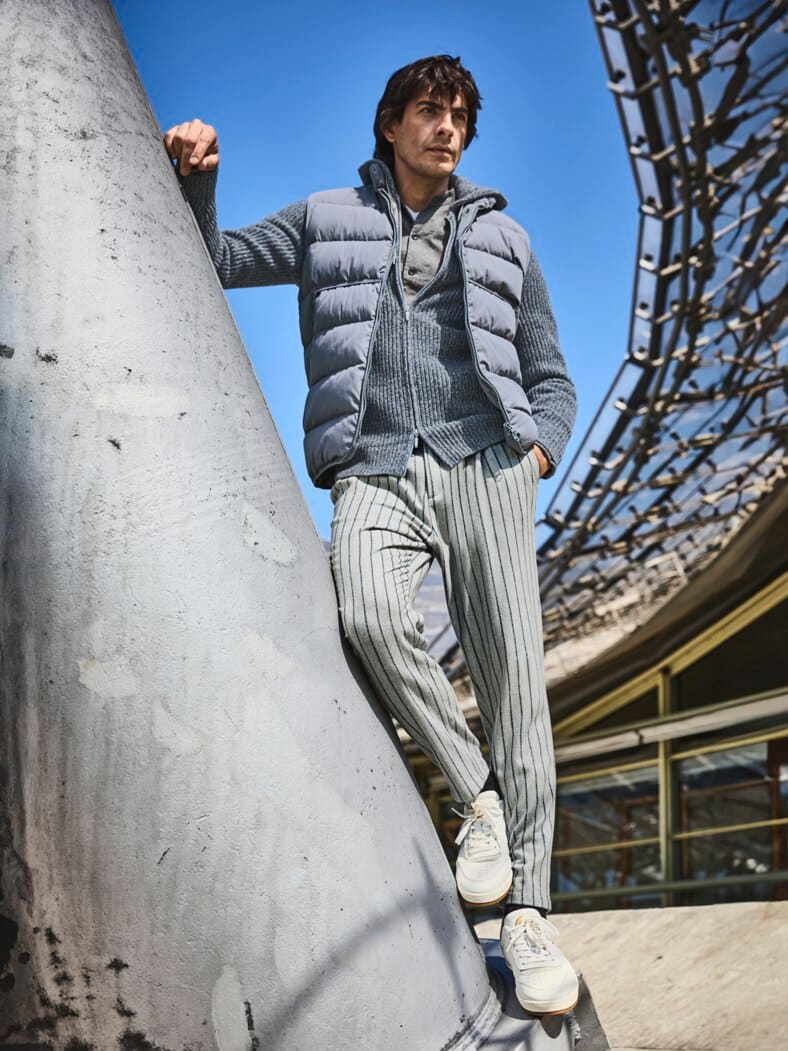 Streiflings-Anzughose beton