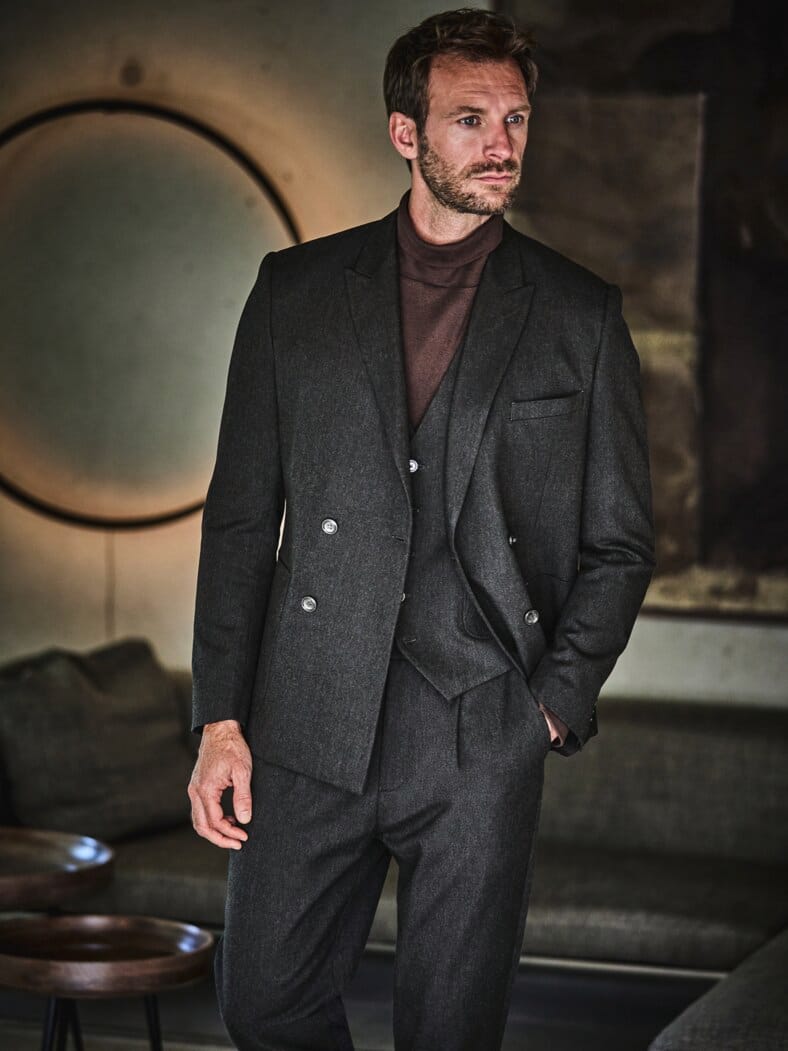 Schneiderscheren-Anzugsakko anthrazit melange