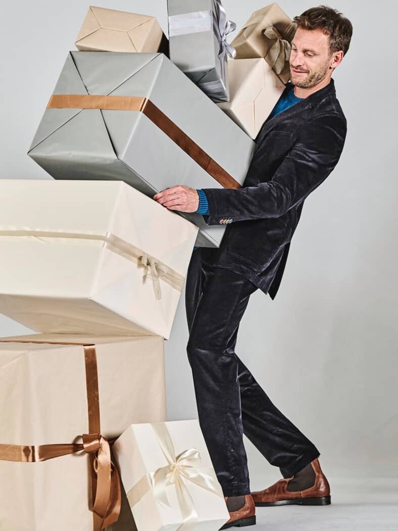 Flachcord-Sakko dunkelstblau