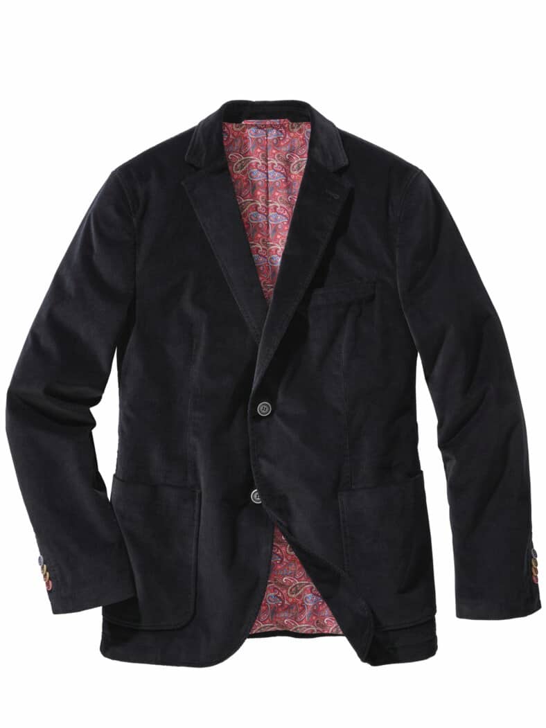 Flachcord-Sakko dunkelstblau