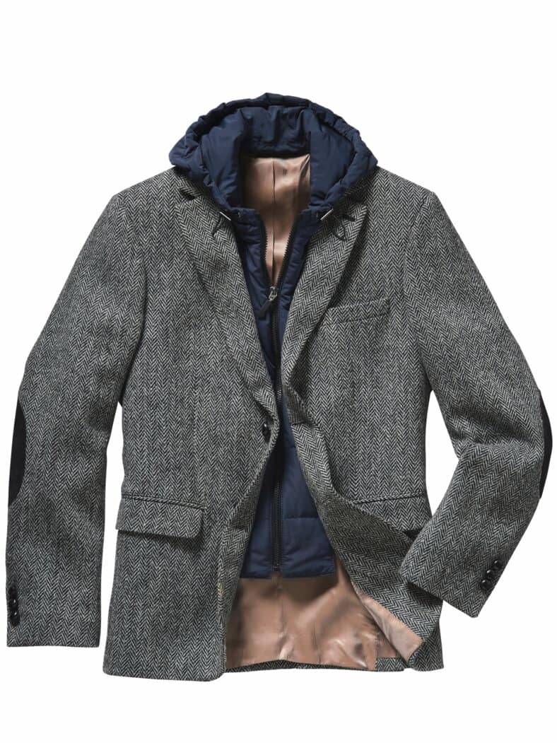 Harris-Tweed-Sakko Nordwind salz & pfeffer