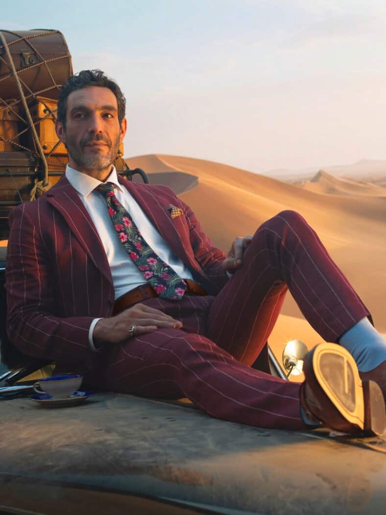 Auszeit-Anzughose rubinrot