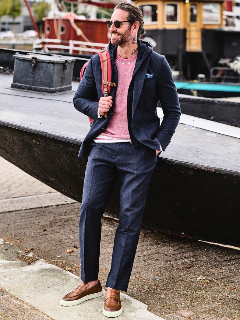 Bleib-anders-Anzugsakko indigo