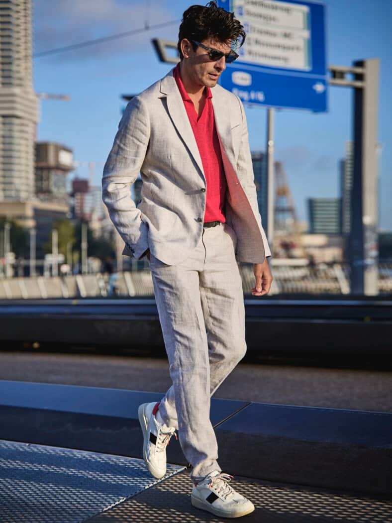 Formentera-Anzughose naturleinen