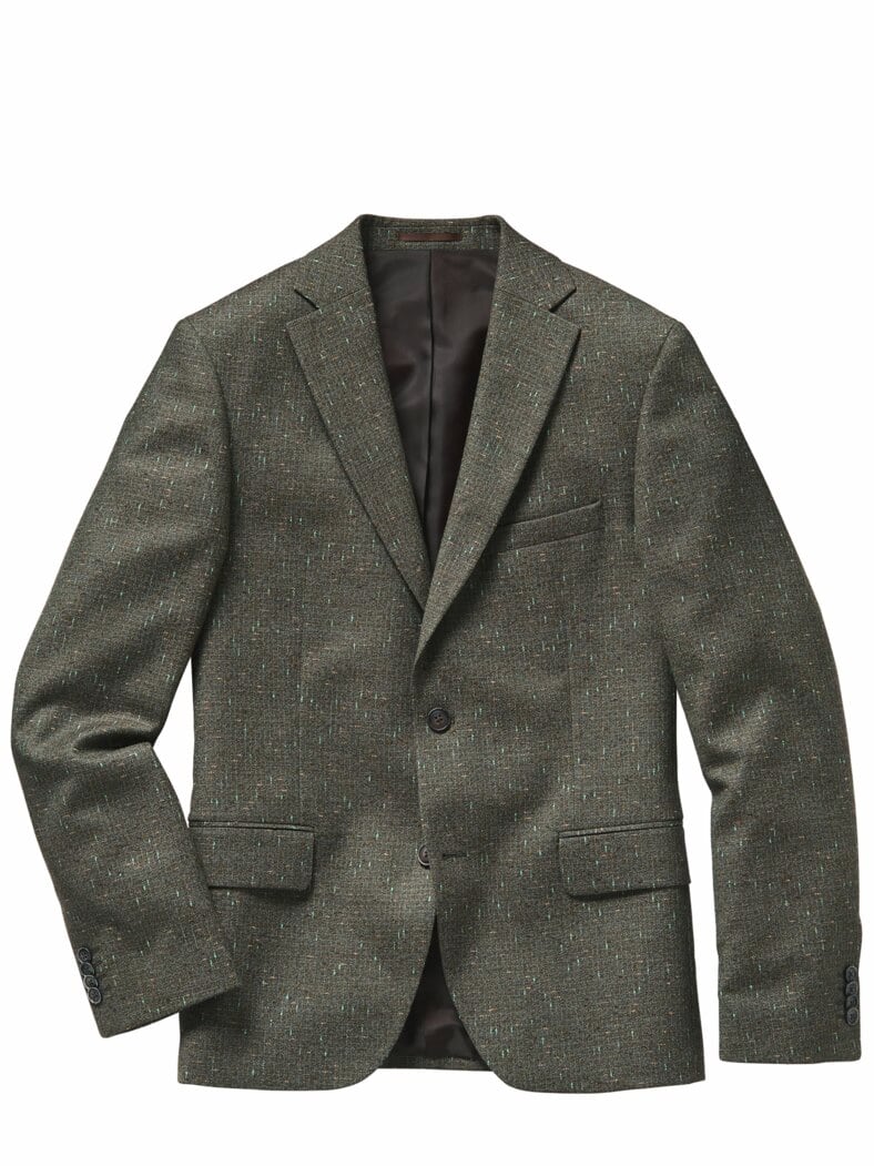 Flammgarn-Anzugsakko waldgrün