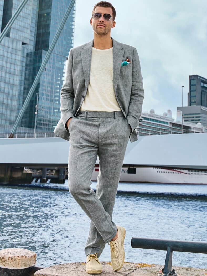 Mittsommer-Anzugsakko mint-melange