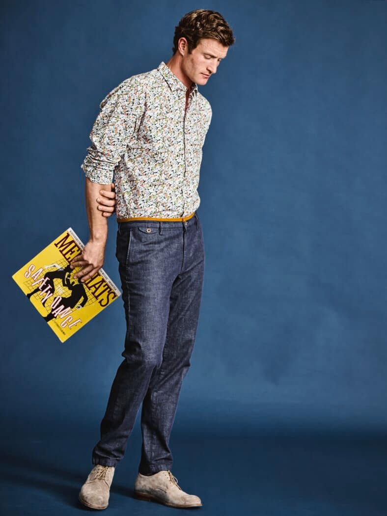 Kurkuma-Power-Chino azurblau