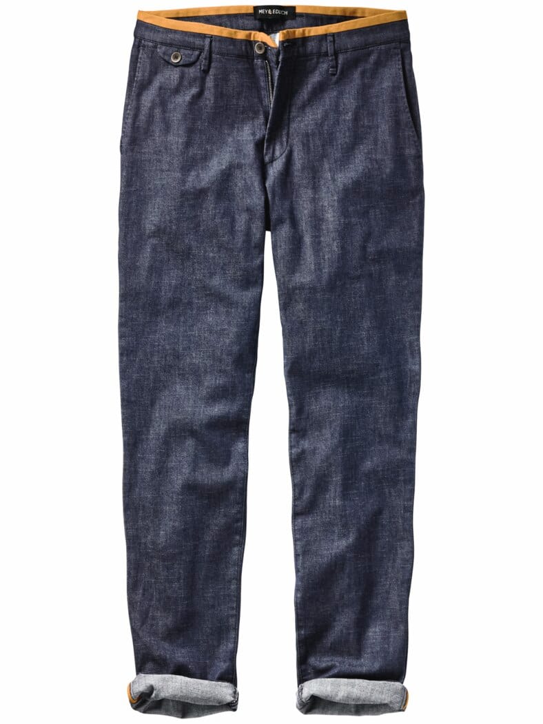 Kurkuma-Power-Chino azurblau