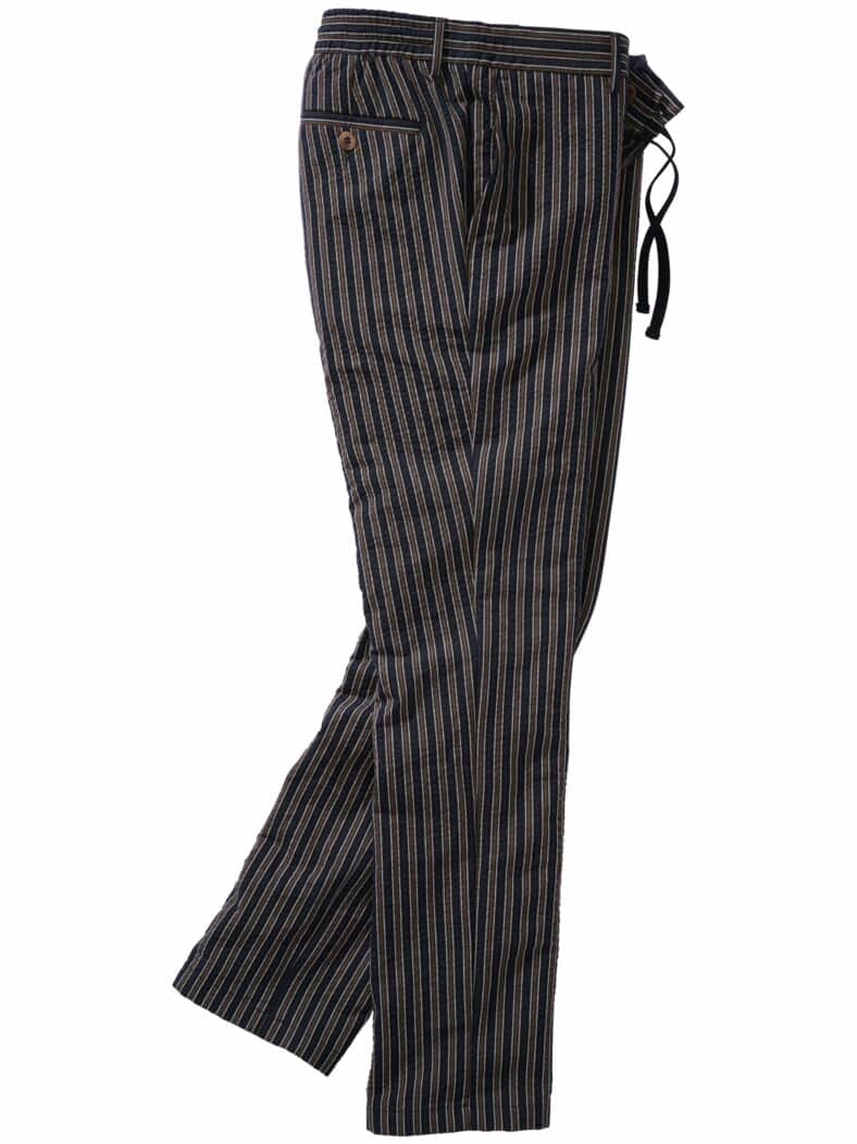 Blackbeard-Chino navy-braun-gestreift
