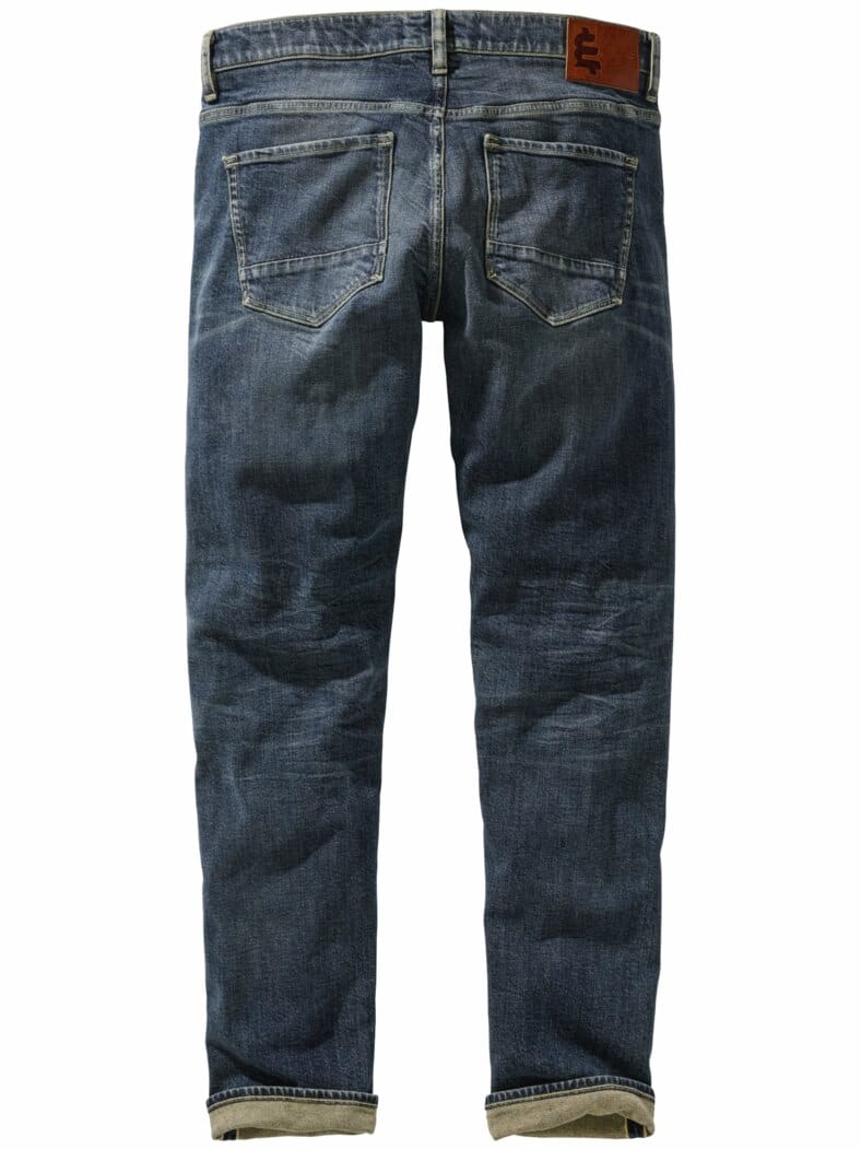 Gerockte Selvedge-Jeans midblue washed