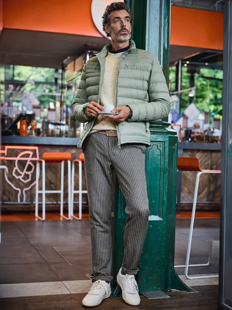 Streifen-Strick-Chino silberadler