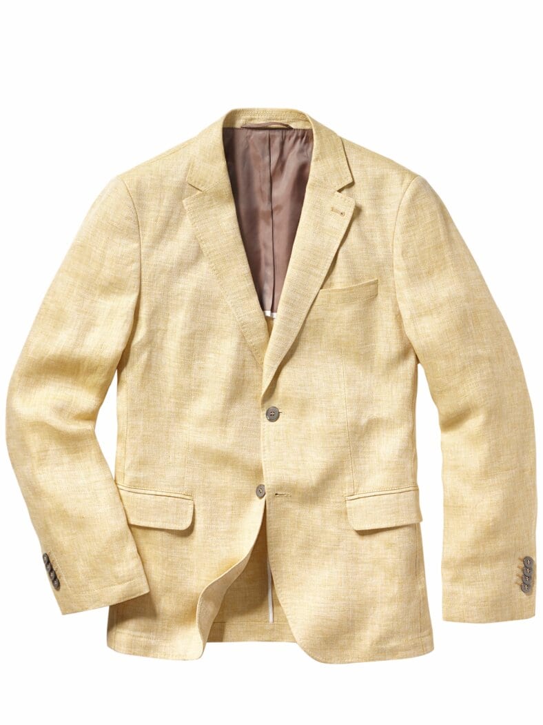 Lebendiges Leinen-Sakko sonnengelb