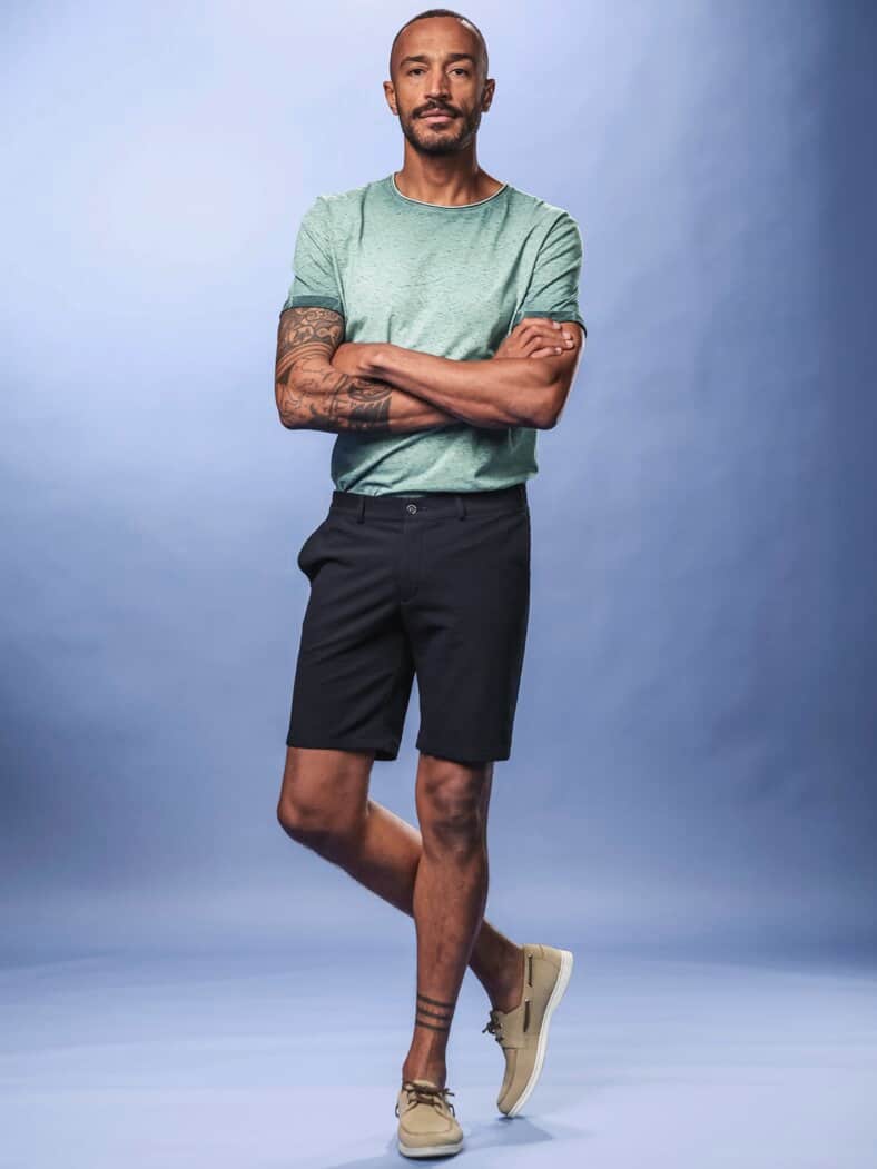 Seersucker-Shorts kapitänsblau