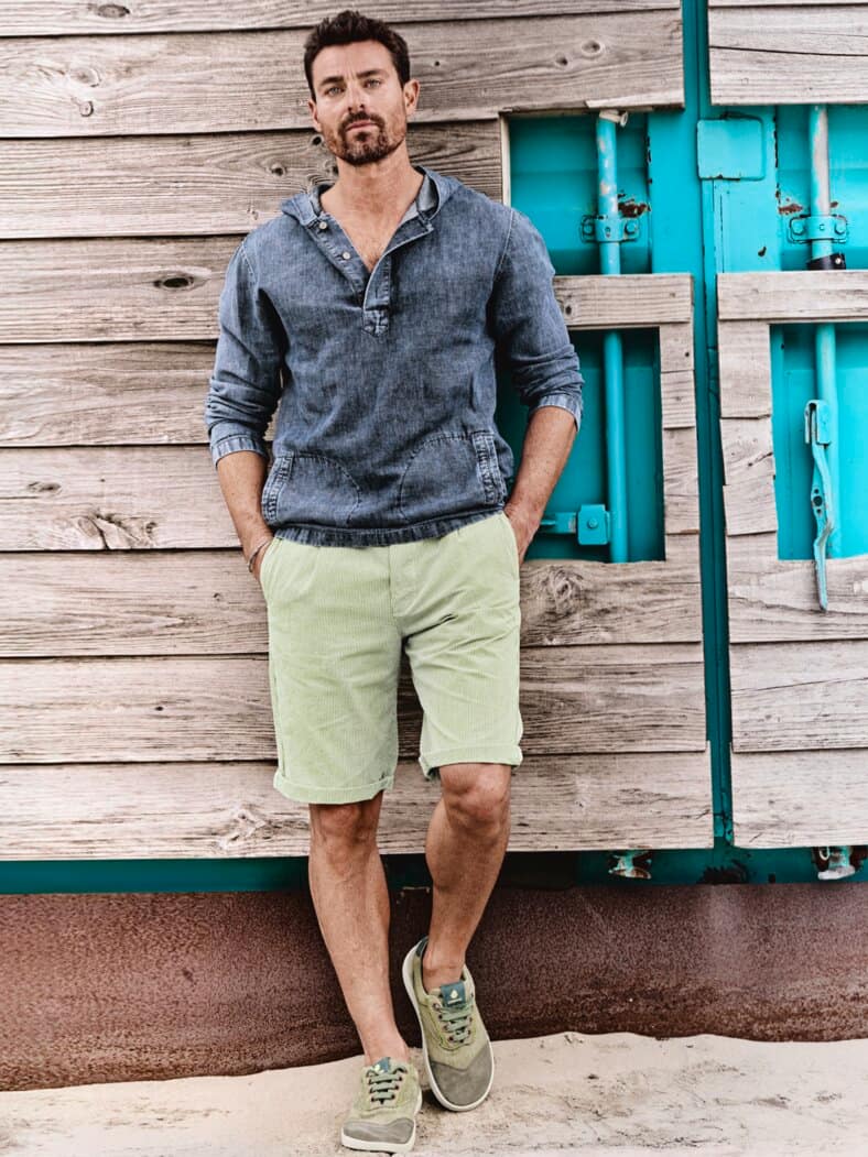 Louisiana-Shorts Streifen limettengrün