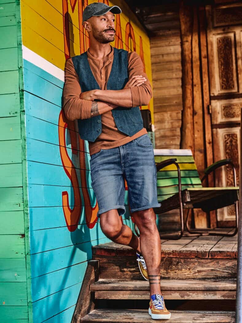 Verrückte Jeans-Shorts washed blue