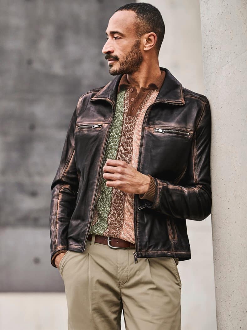 Patina-Lederjacke espresso