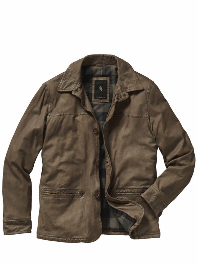 Geschliffene Lederjoppe gazellenbraun