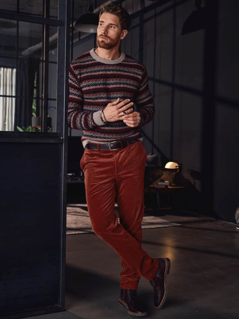 Charmante Cord-Chino kupferbraun