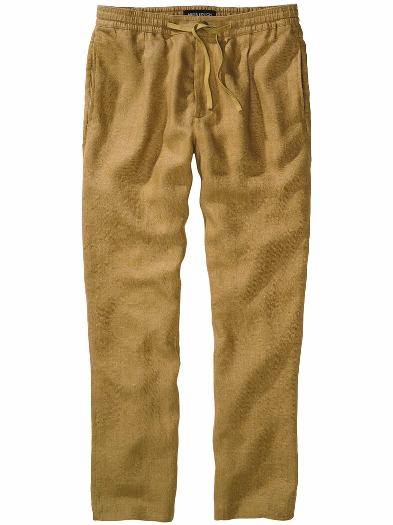 Leinenchino Herringbone gelb