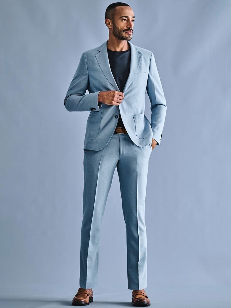 Wolke-Sieben-Anzughose himmelblau