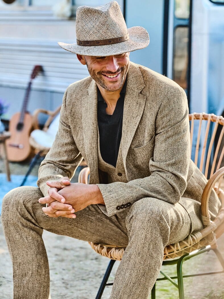 Pointillismus-Anzugsakko rotisseursenf