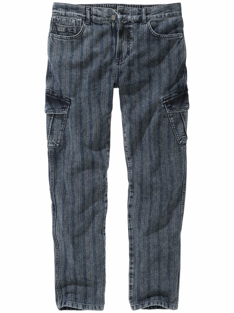 Herringbone-Denim-Cargo blauquarz
