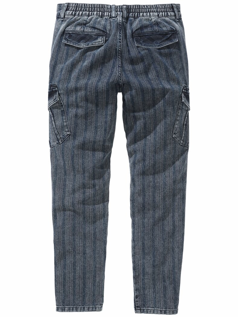 Herringbone-Denim-Cargo blauquarz